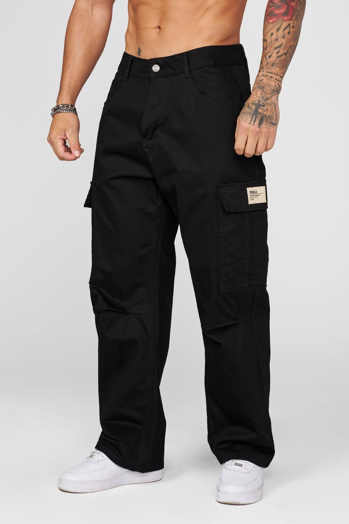 6047 - Classic Cargo Pants Black - Unmatched Kicks-YOUNG LA