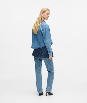 KarlLagerfeld Denim Buckle Bowling Bag Standard Blue Denim