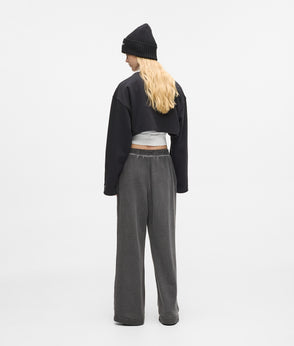 KarlLagerfeld Two-Tone Denim Shopper Black Denim-Grey Denim