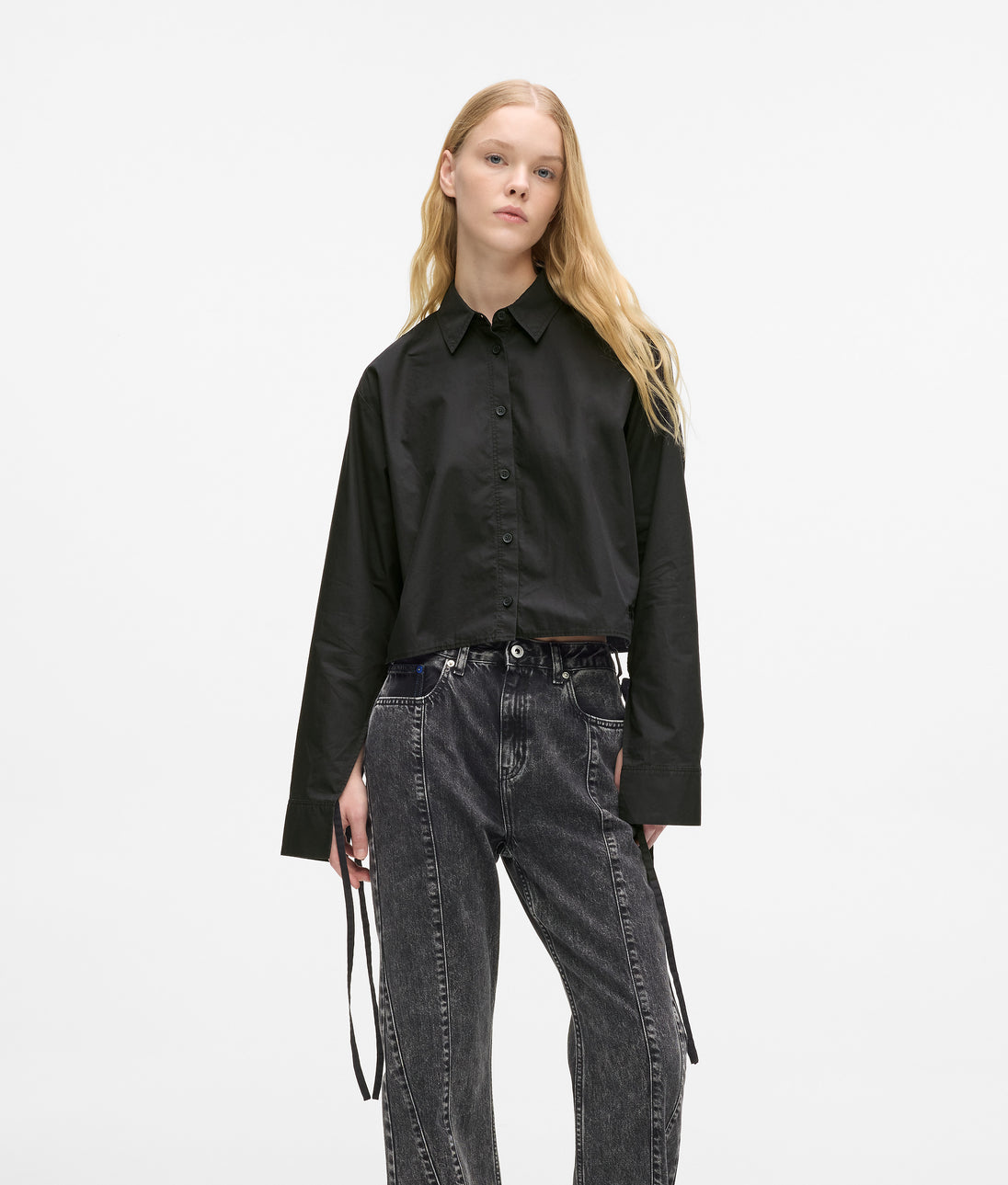 KarlLagerfeld Denim Hobo Shopper Black Denim-Grey Denim