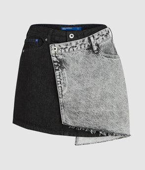 KarlLagerfeld Denim Hobo Shopper Black Denim-Grey Denim