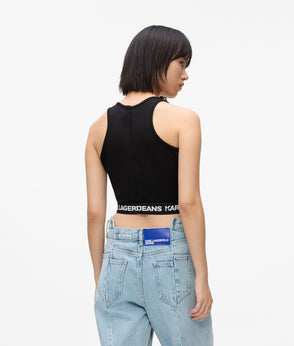 KarlLagerfeld Geo Mini Denim Crossbody Bag Washed Black