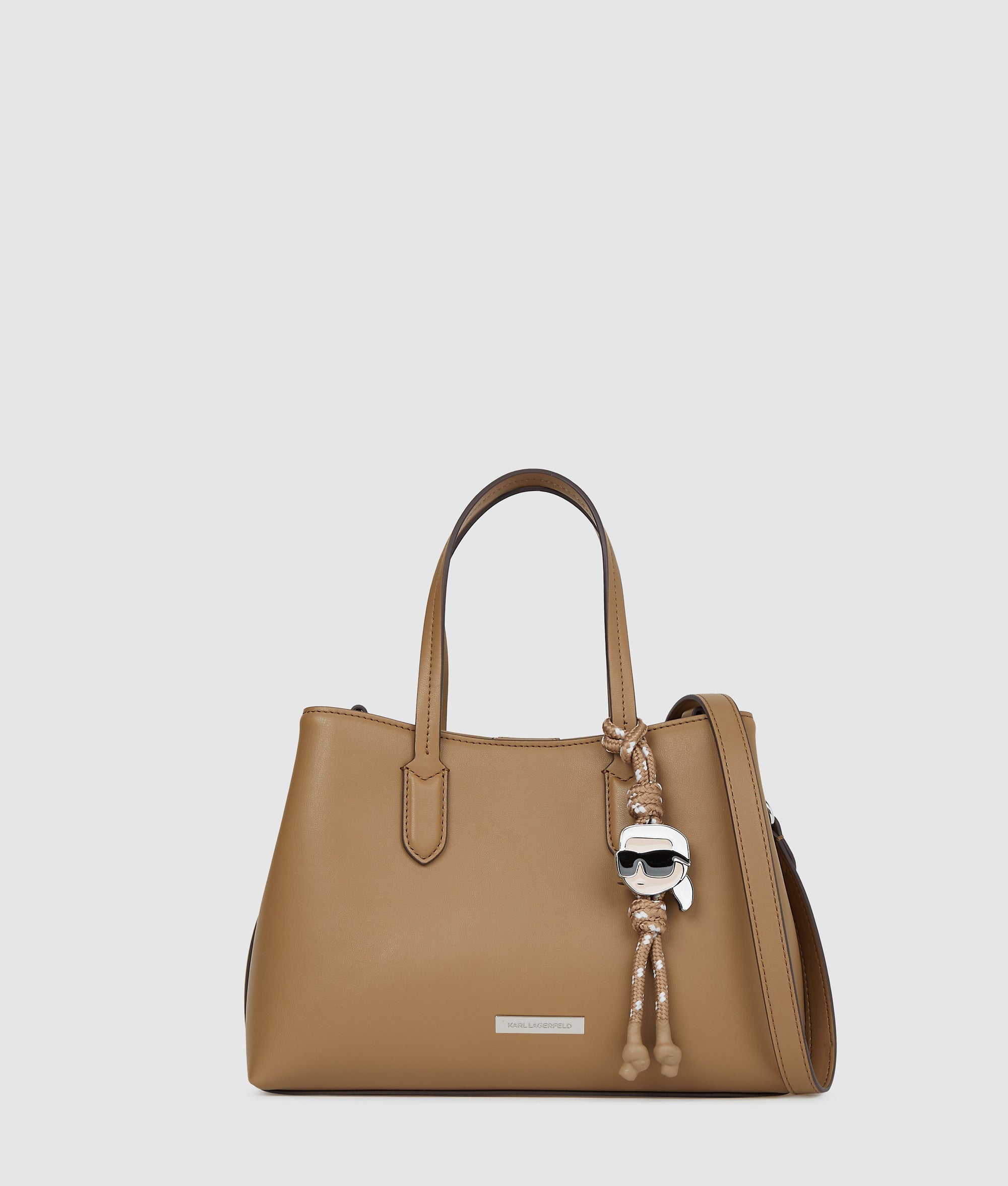 KarlLagerfeld Ikon Smooth Small Tote Bag Mushroom Brown