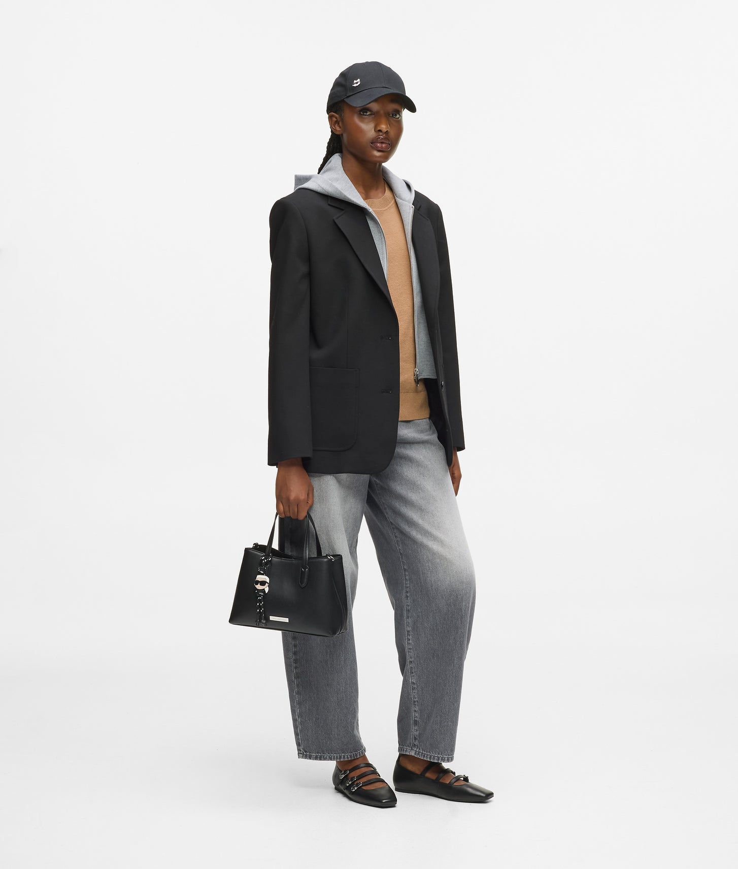 KarlLagerfeld Ikon Smooth Small Tote Bag Black