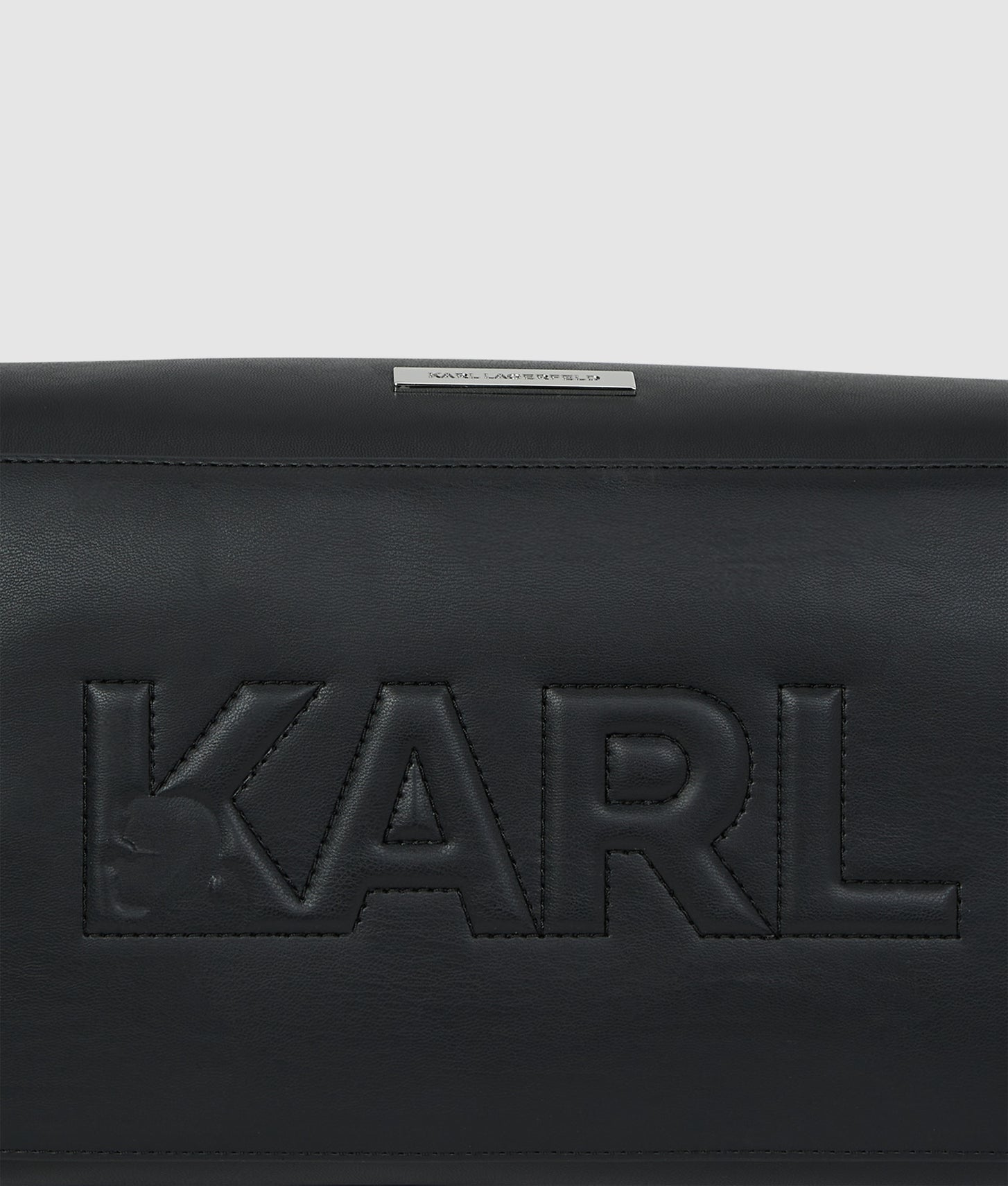 KarlLagerfeld Ikon Smooth Cargo Shoulder Bag Black