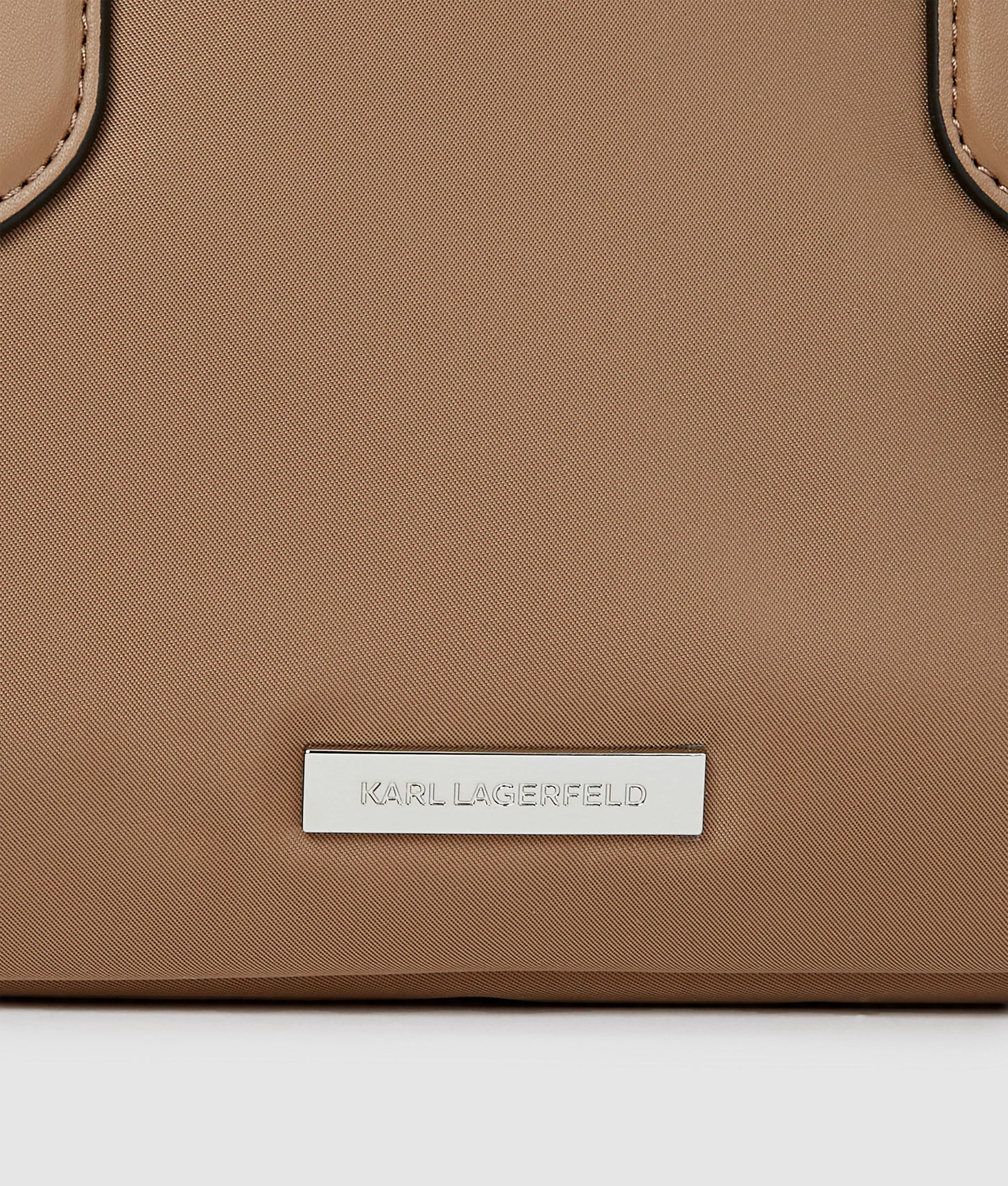 KarlLagerfeld Ikon Nylon Bowling Bag Mushroom Brown