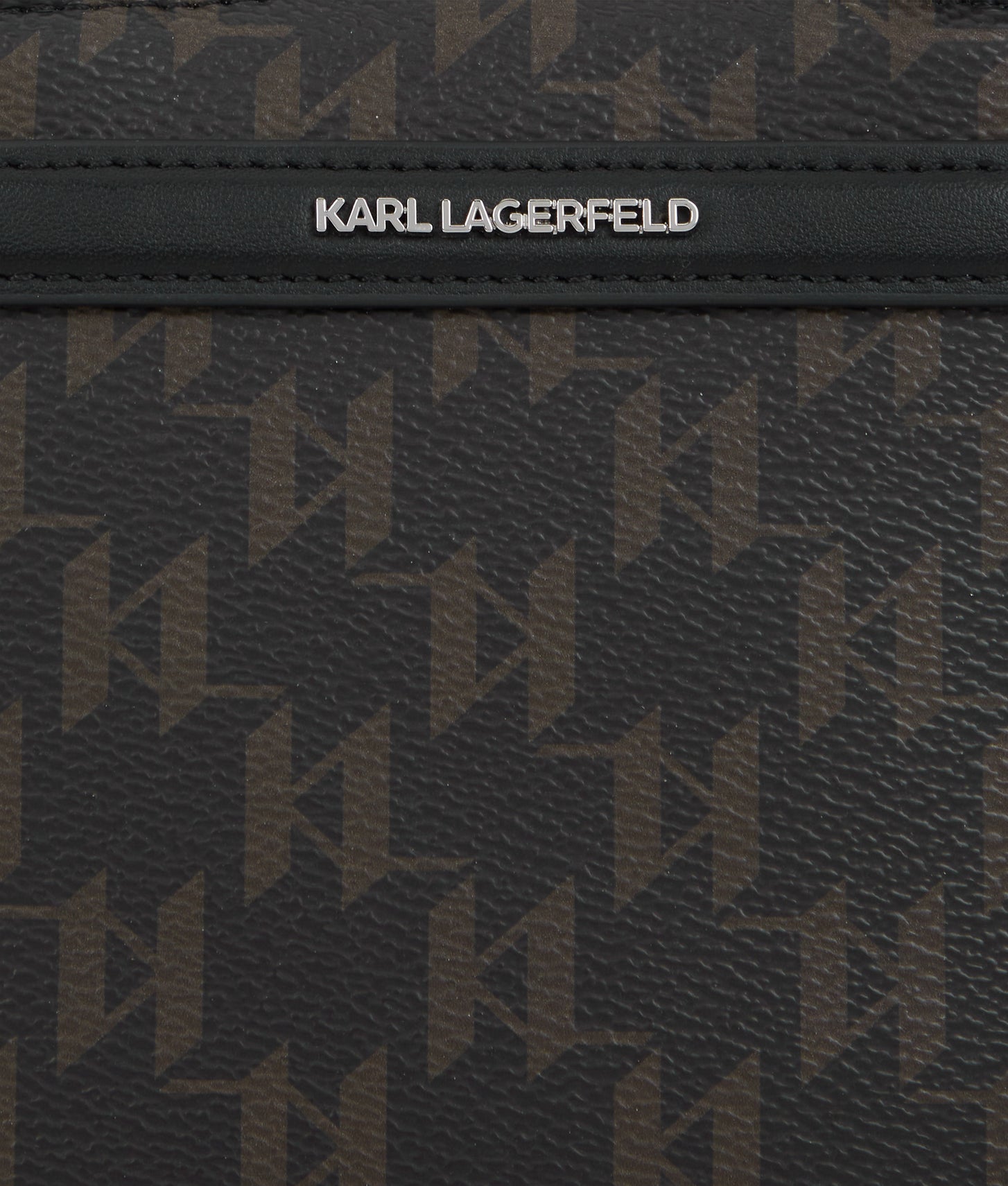 KarlLagerfeld Ikon Monogram Small Tote Bag Brown-Monogram