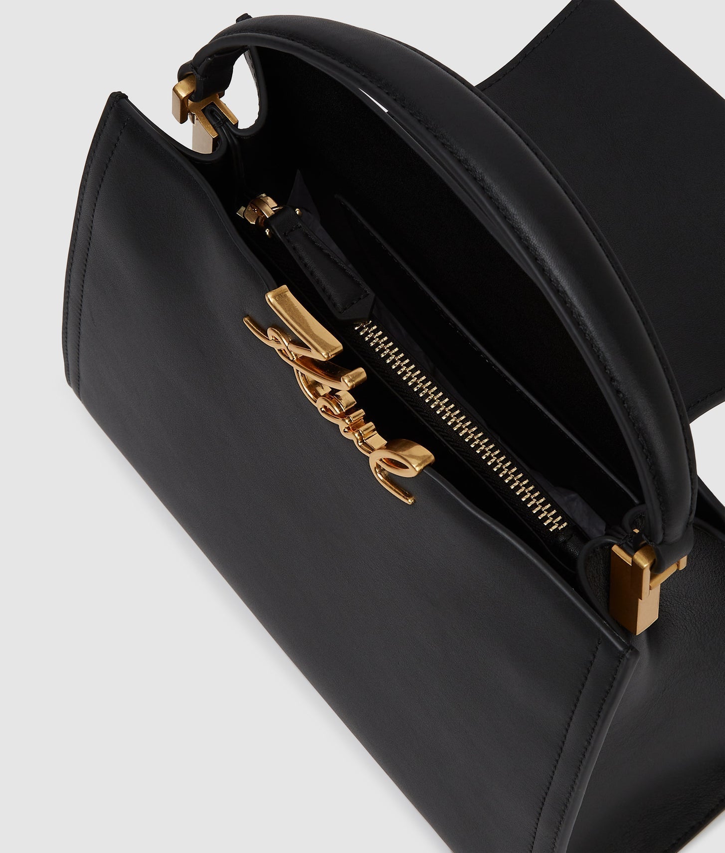 KarlLagerfeld Ksignature Medium Top Handle Bag Black/Gold