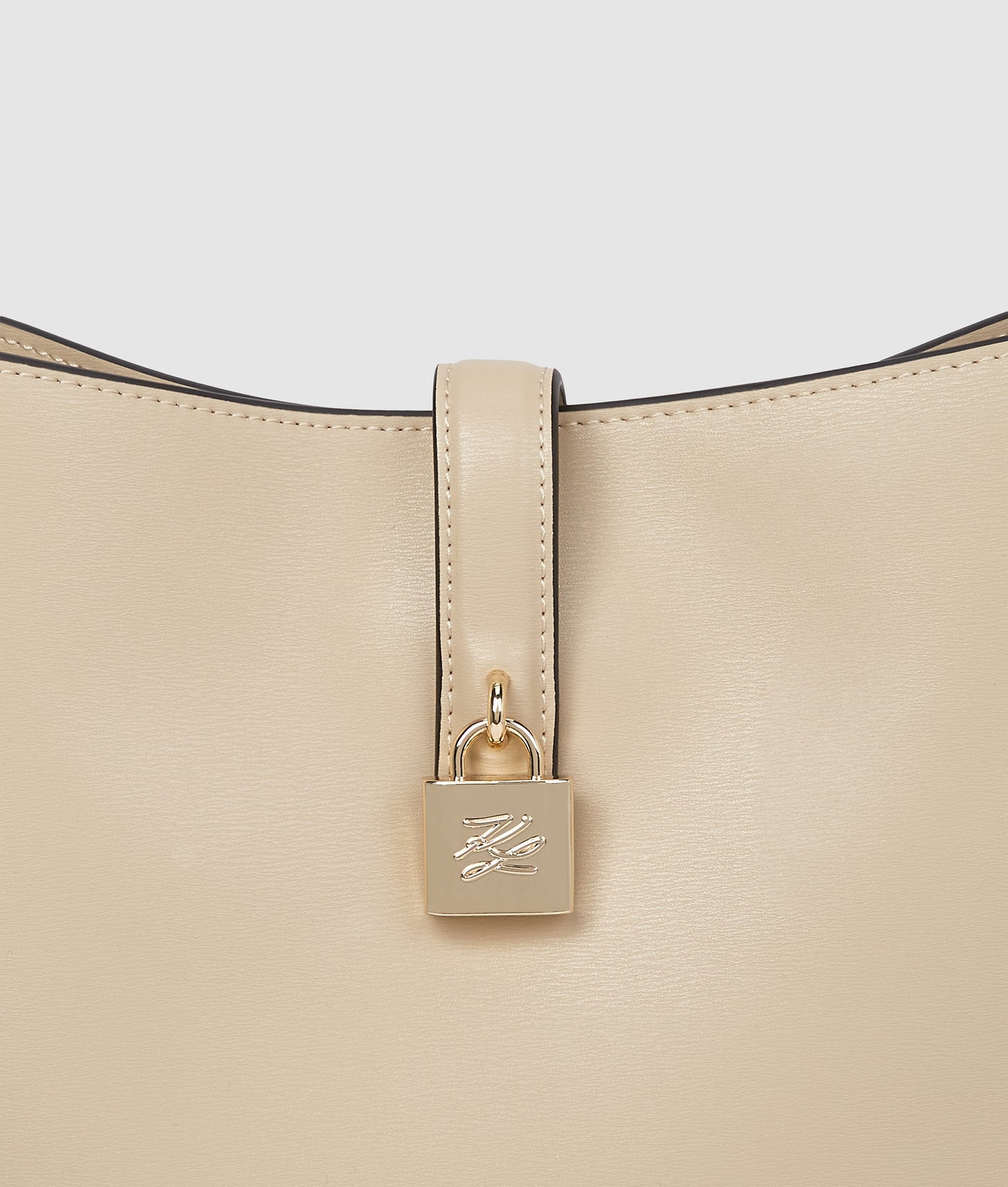 KarlLagerfeld Kautograph Padlock Hobo Bag Safari