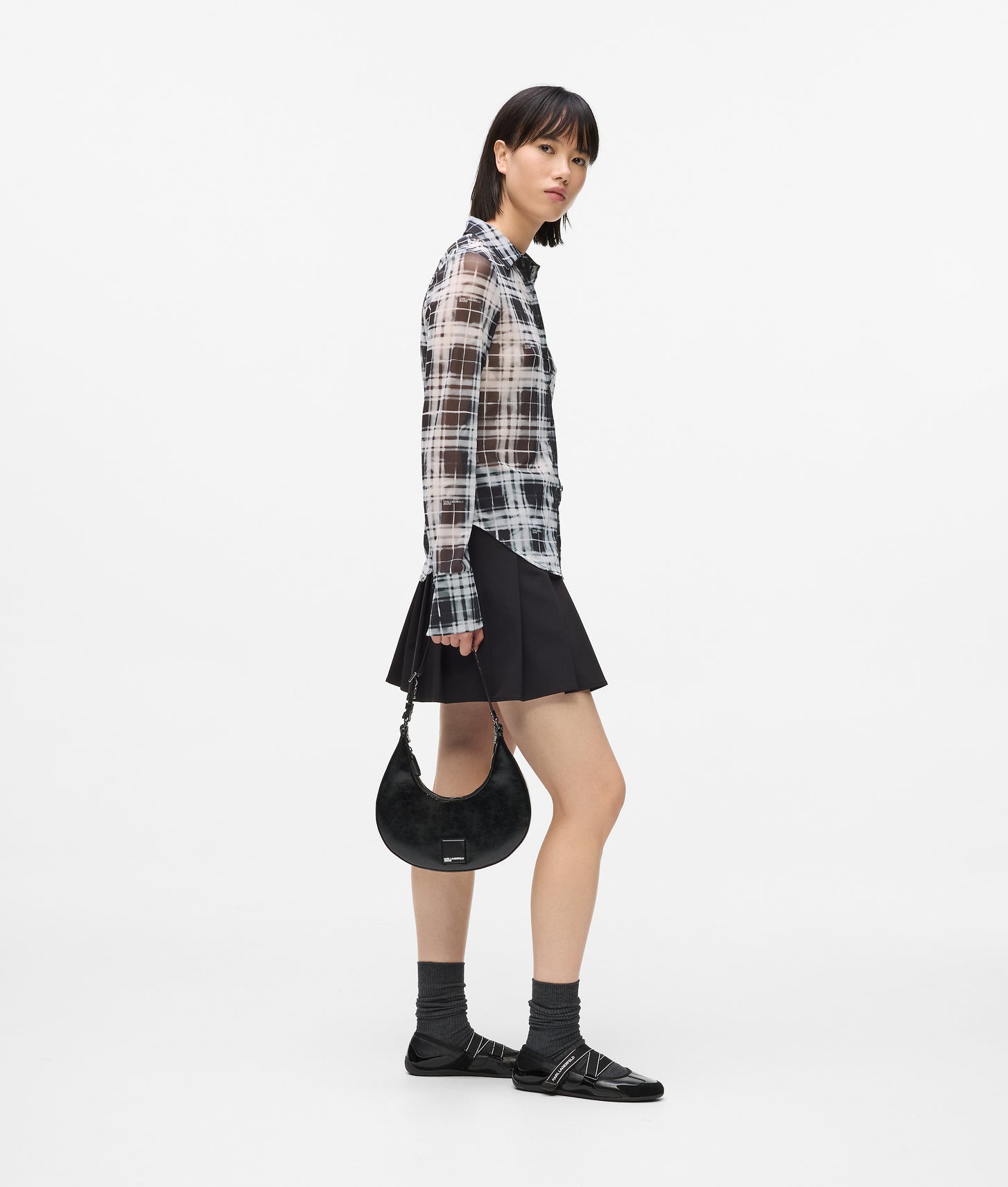 KarlLagerfeld Glossy Moon Bag Black