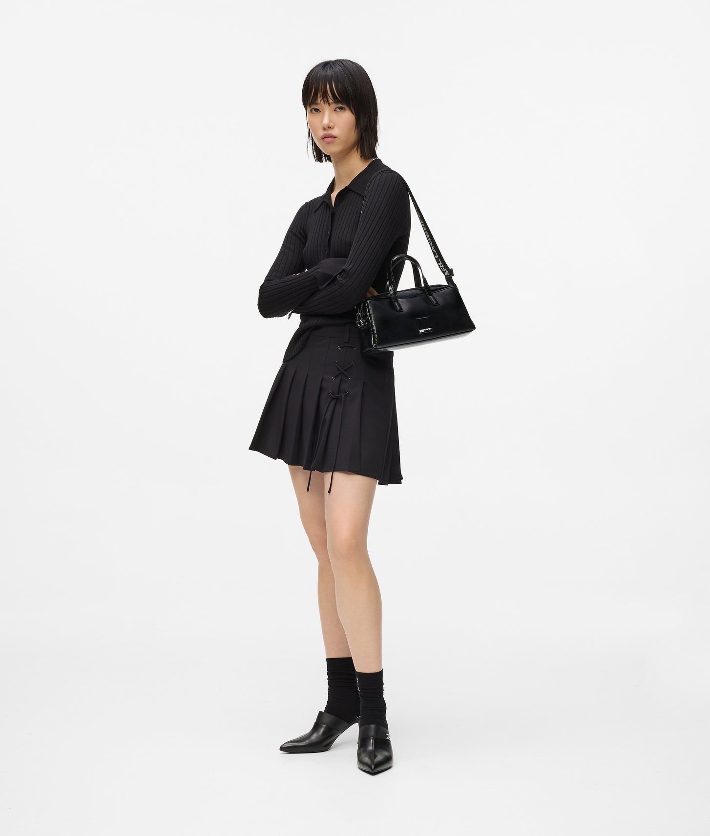 KarlLagerfeld Glossy Bowling Bag Black