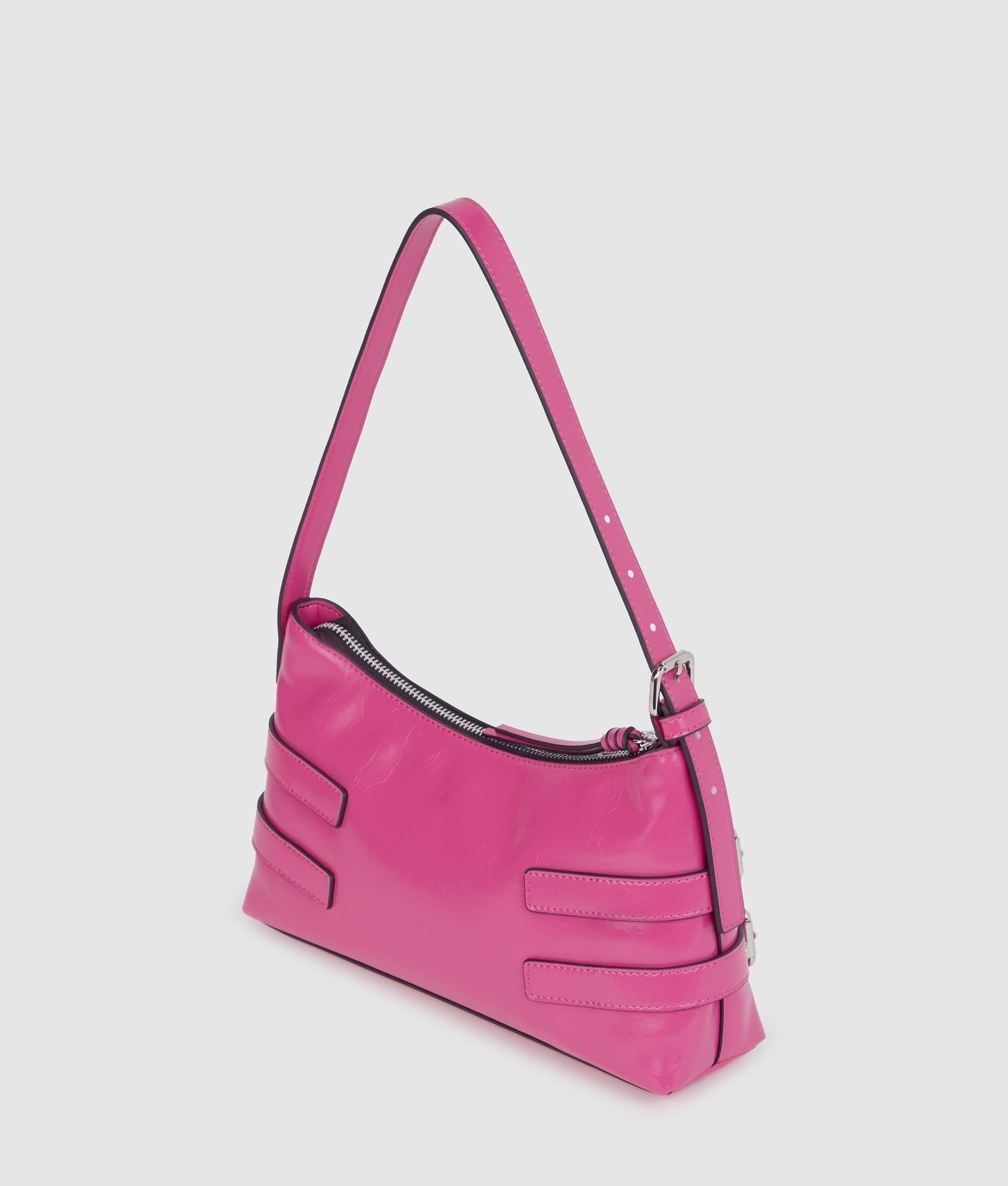 KarlLagerfeld Buckle Shoulder Bag Very Berry