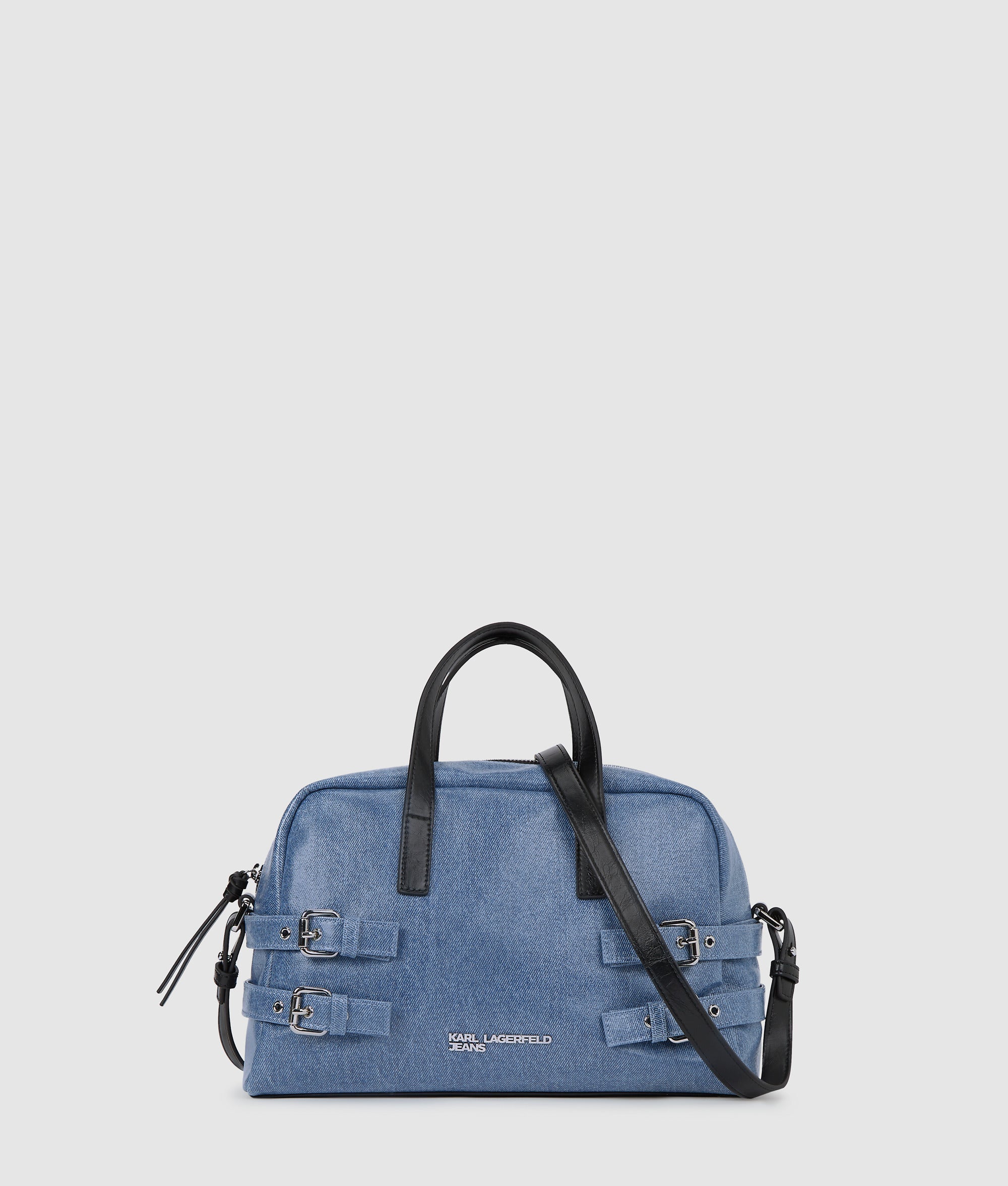 KarlLagerfeld Denim Buckle Bowling Bag Standard Blue Denim