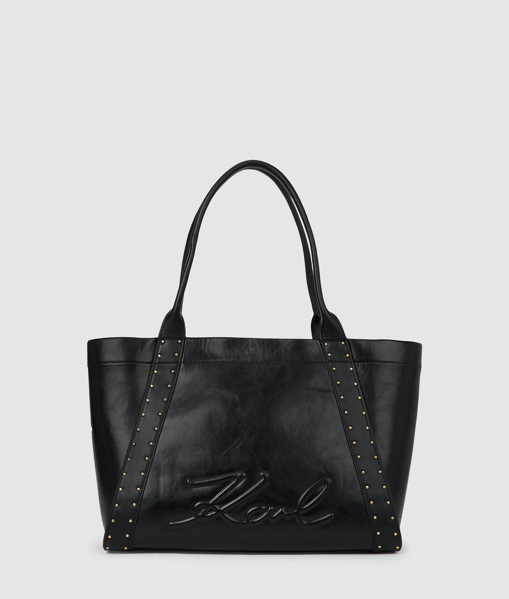 KarlLagerfeld Kville Medium Studded Tote Bag Black/Gold