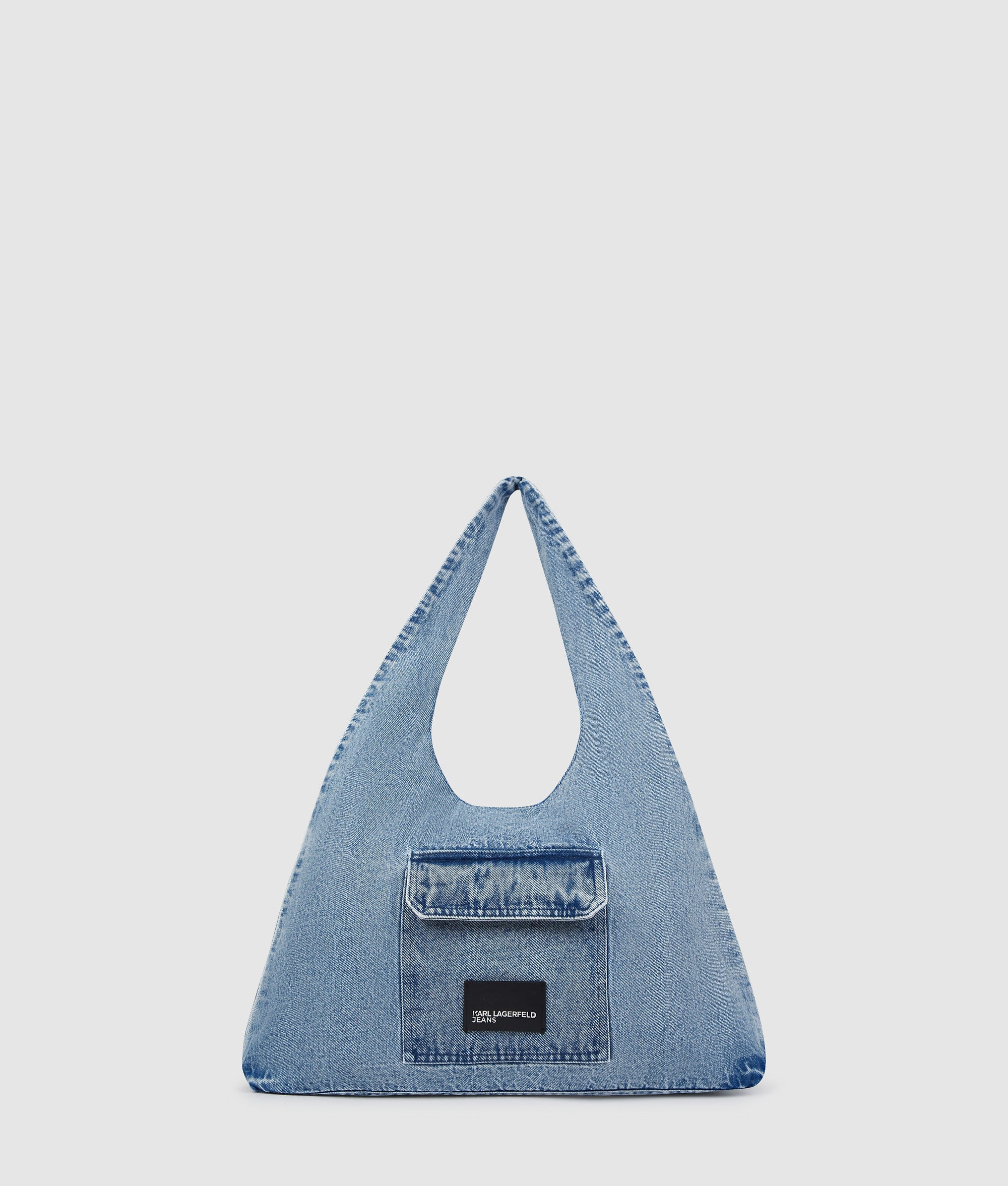 KarlLagerfeld Denim Hobo Shopper Standard Blue Denim-Light Denim