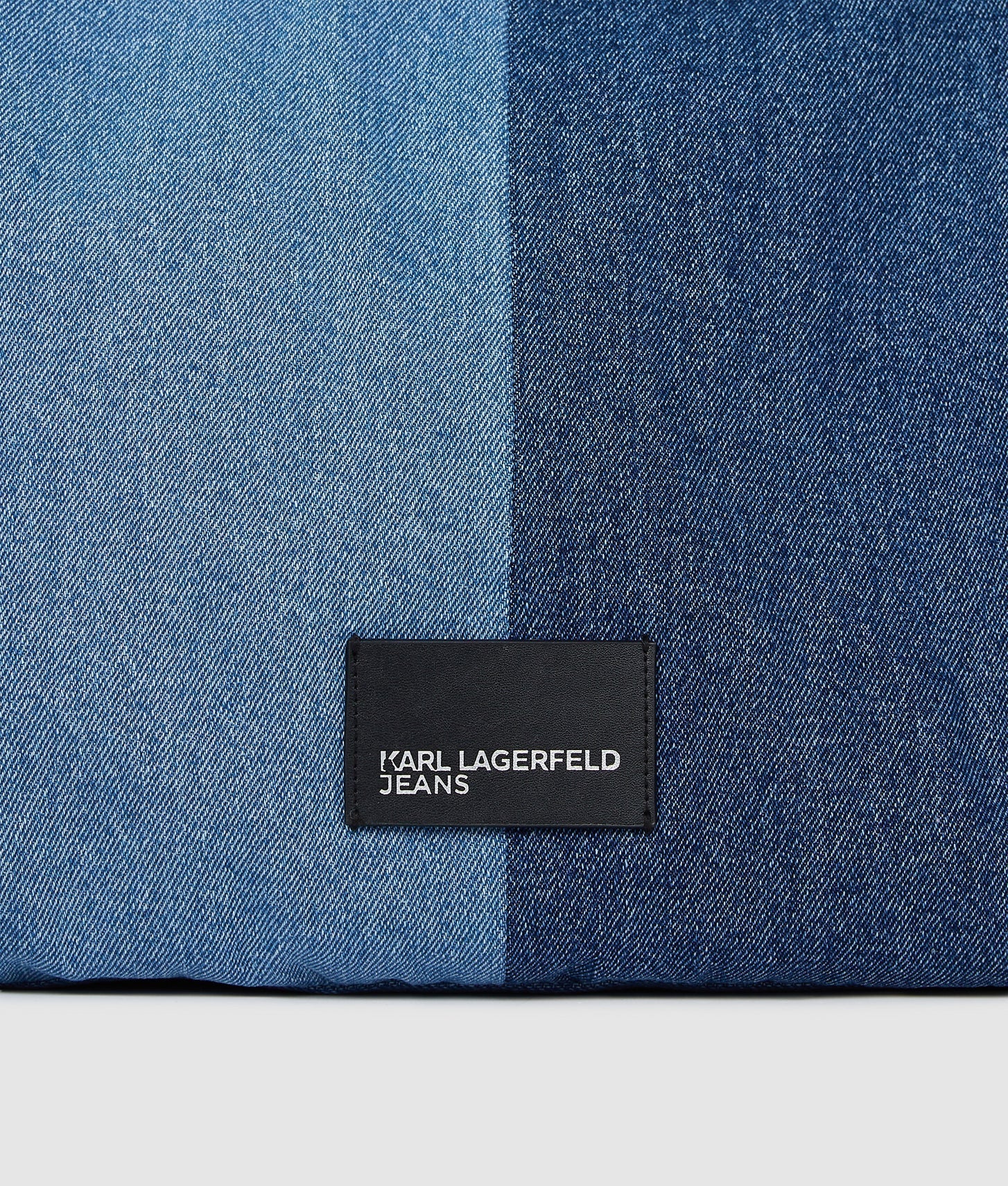 KarlLagerfeld Two-Tone Denim Shopper Standard Blue Denim-Light Denim