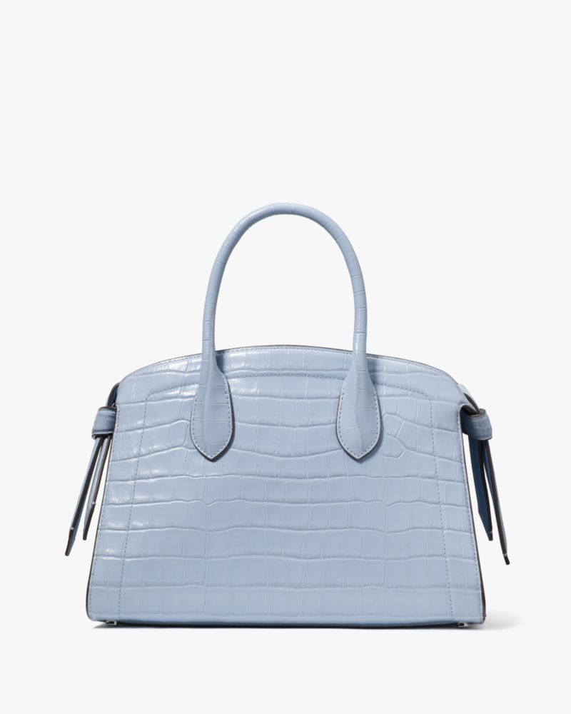 KateSpade Knott Croc embossed Medium Zip top Satchel North Star
