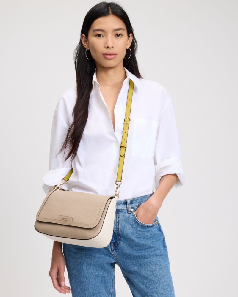KateSpade HUDSON convertible shoulder bag Timeless Taupe Multi