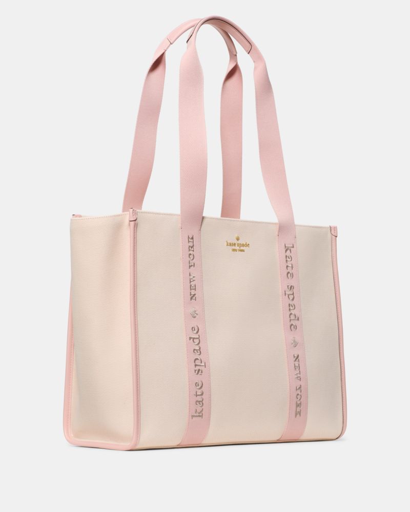 KateSpade Kip Canvas Large Tote Bag Rose Smoke Multi
