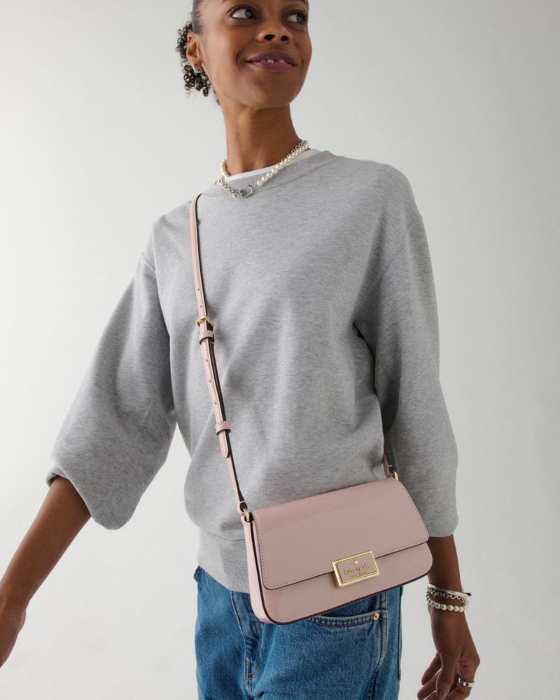 KateSpade Reegan Patent Mini Flap Crossbody Tutu Pink