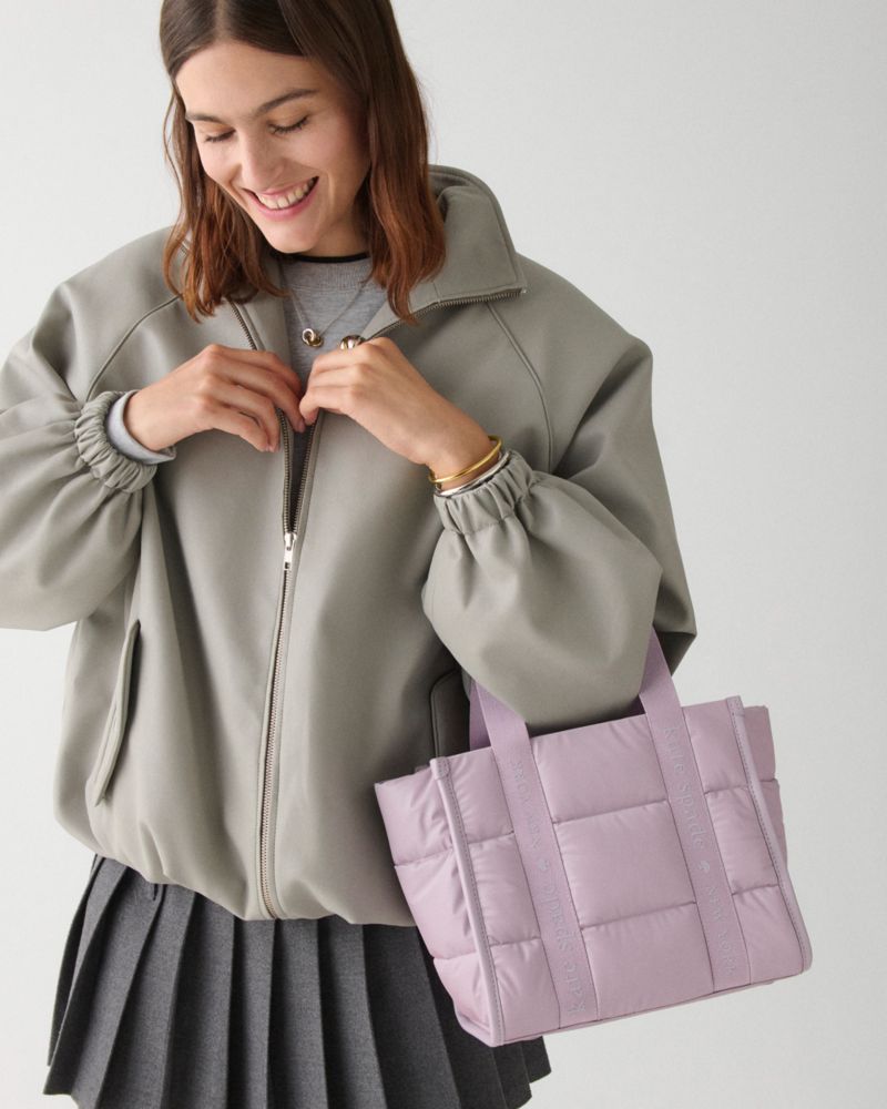 KateSpade Kip Puffy Small Tote Lavender Smoke