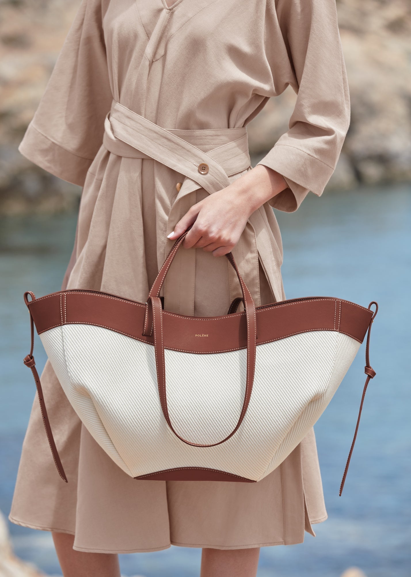 Polene Cyme Cognac Canvas