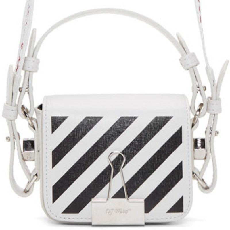 Off-White Binder Clip Bag Diag Baby White Black