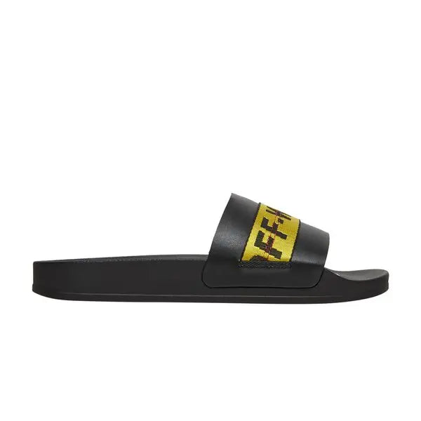 Off-White Industrial Belt Slides Black Yellow