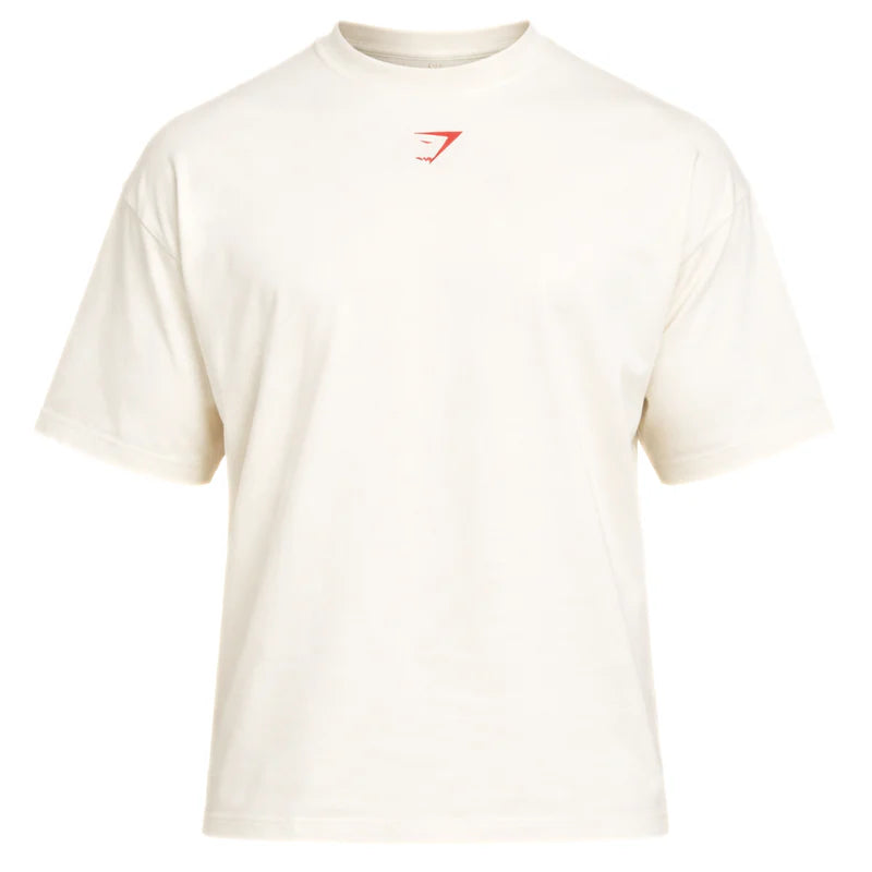 GYMSHARK LIFTING CLUB T-SHIRT EXTREME OVERSIZED FIT WHITE