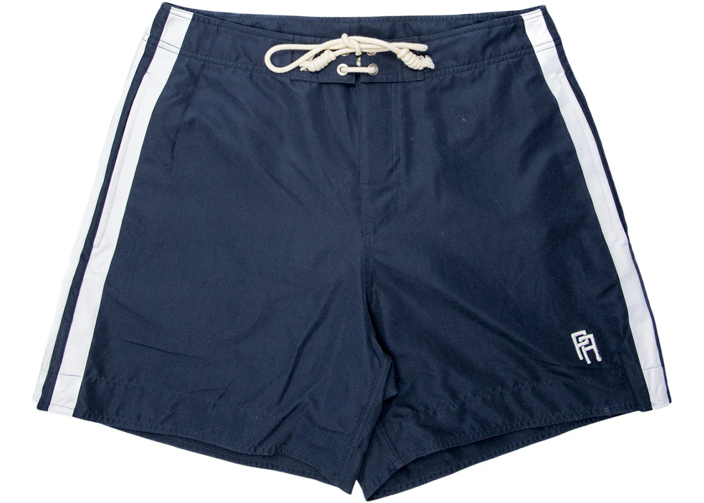 palm angels logo-embroidered side stripe swim shorts navy