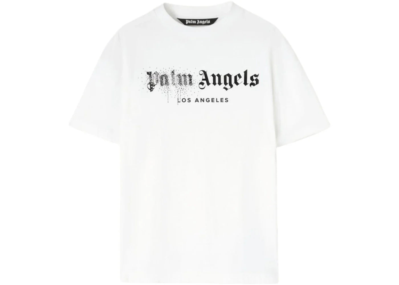palm angels rhinestone sprayed classic t-shirt white/black