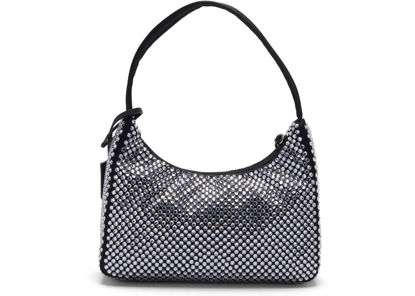 prada re-edition 2000 crystal mini bag black