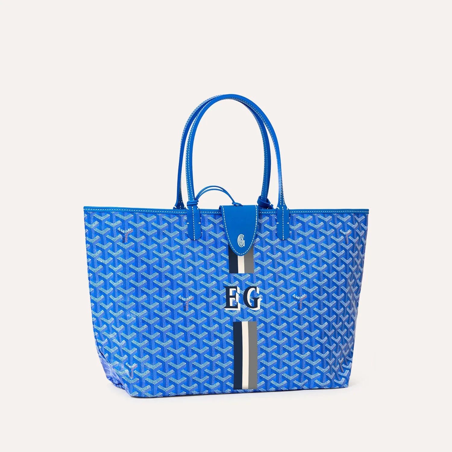 Saint Louis Sky Blue PM bag Stripes and Initials