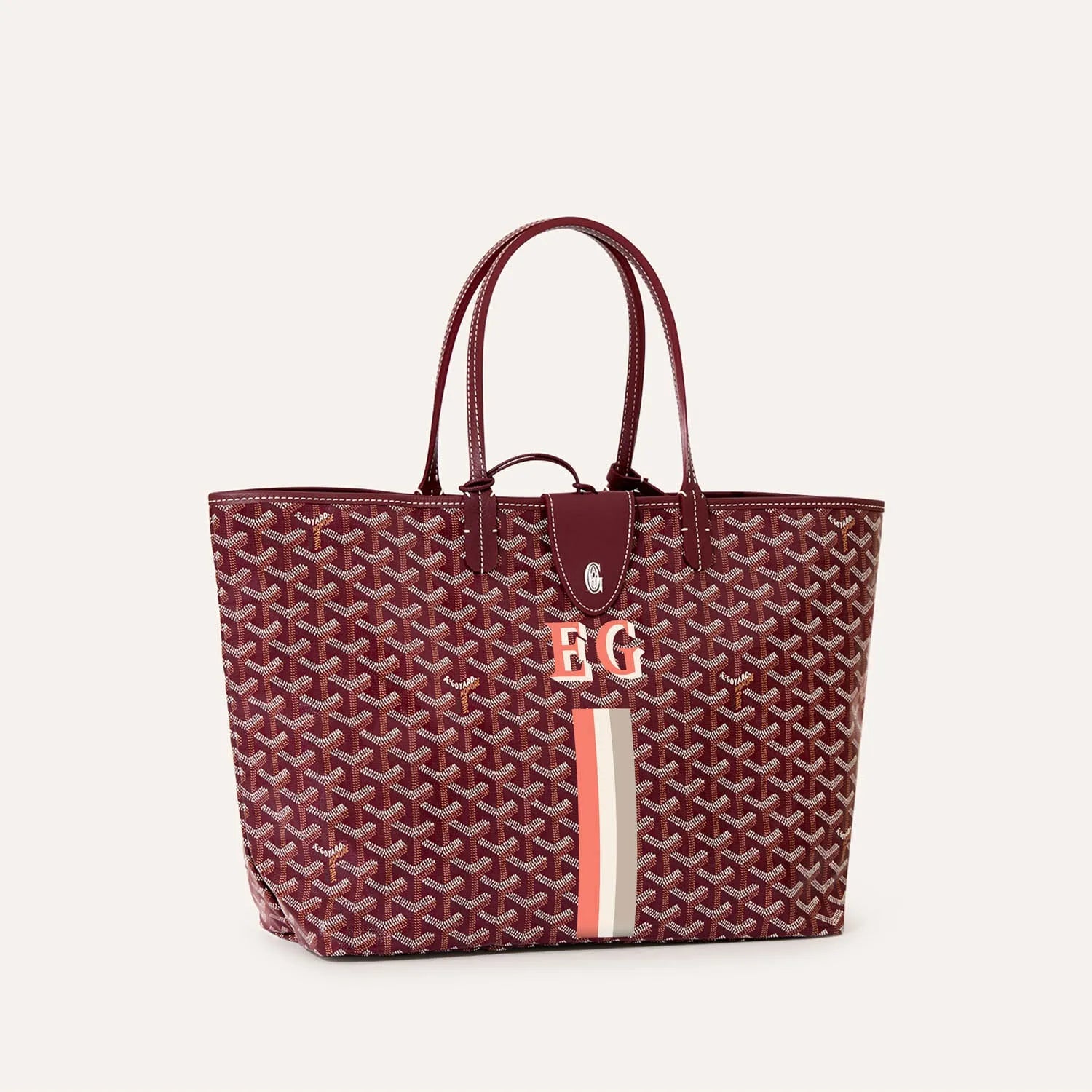 Saint Louis Burgundy PM bag Stripes and Initials