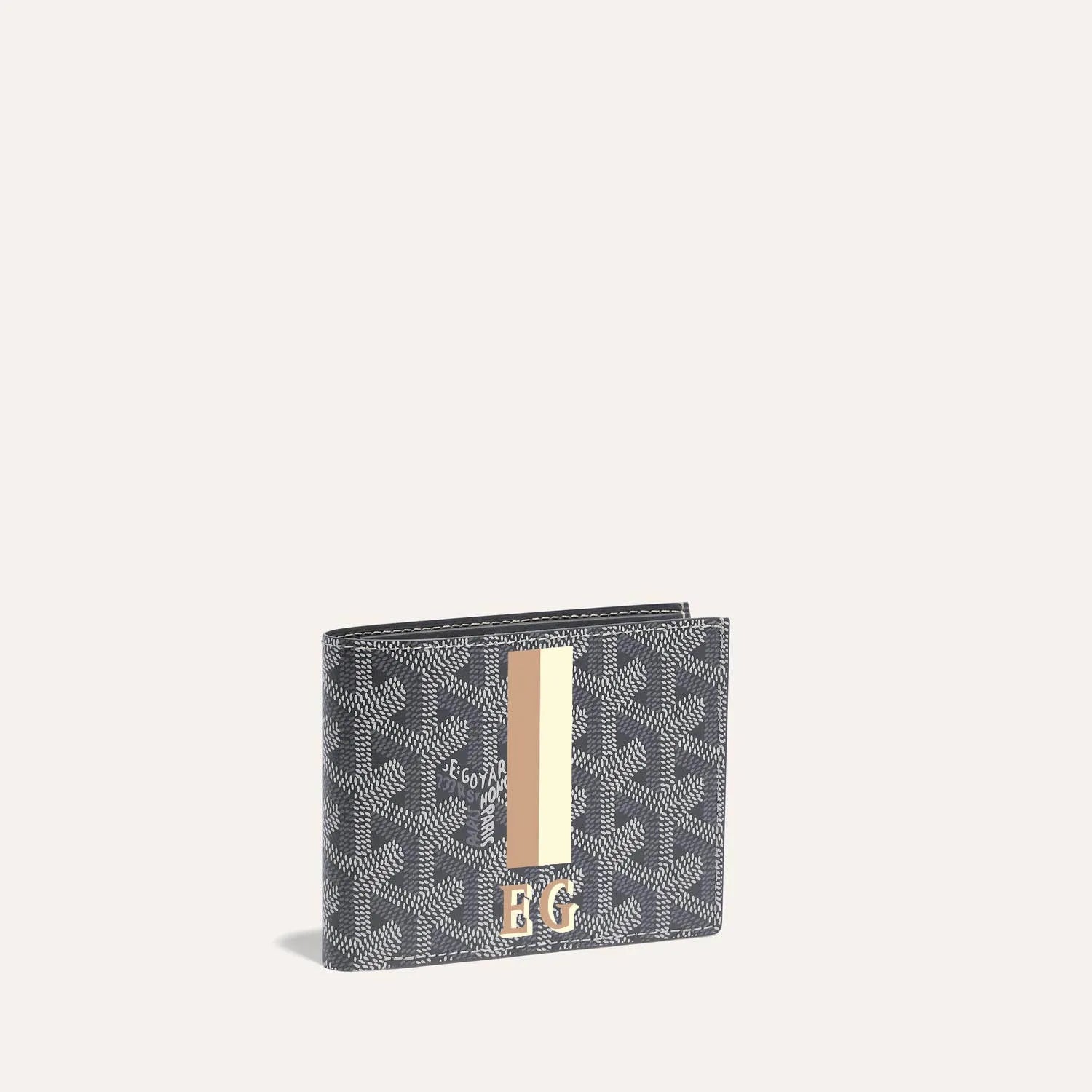 Saint-Florentin Grey Wallet Stripes and Initials