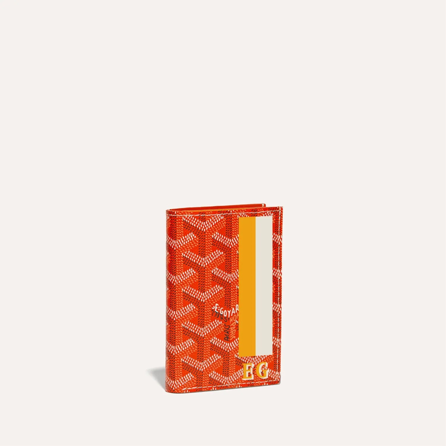Saint-Pierre Orange Card Wallet Stripes and Initials