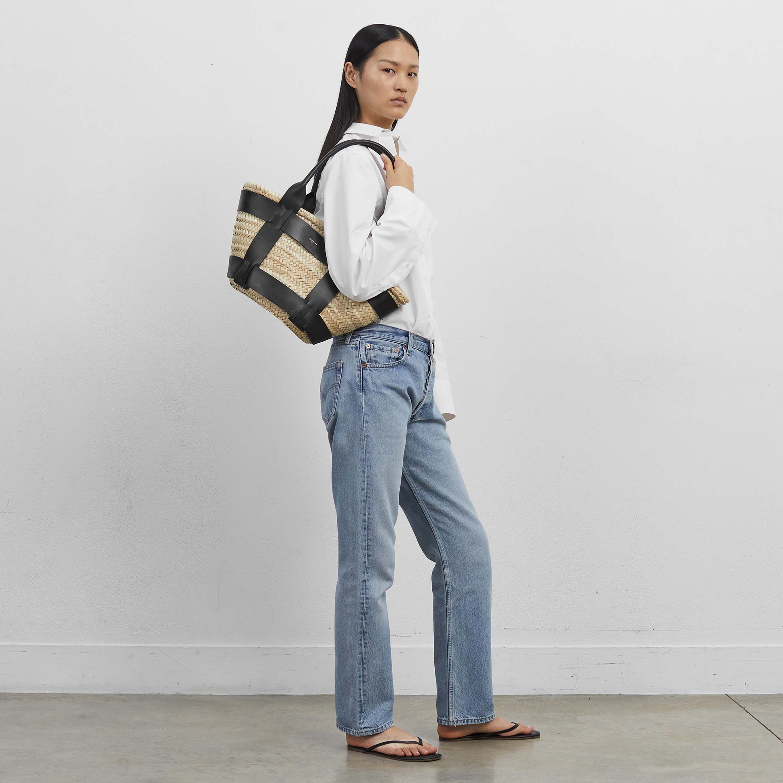 DeMellier The Santorini natural basket tan smooth