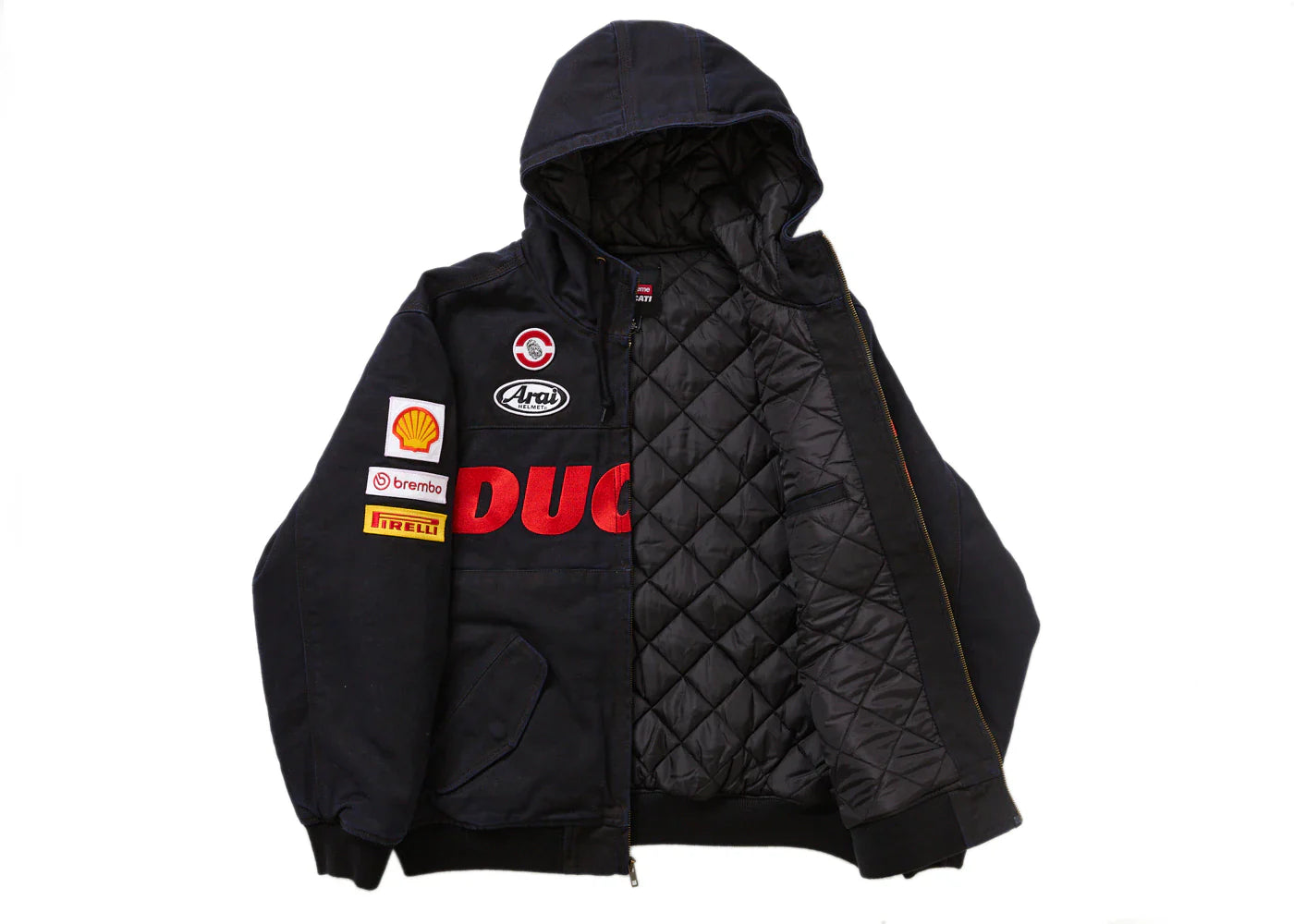 supreme ducati hooded work jacket black