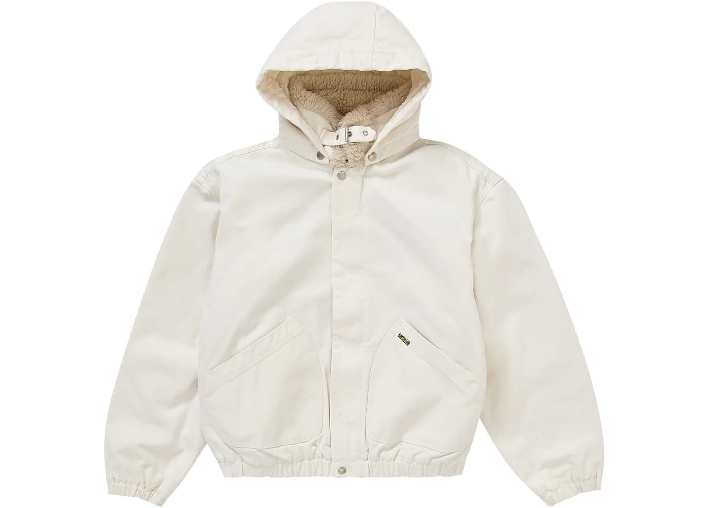 supreme faux shearling lined bomber jacket white