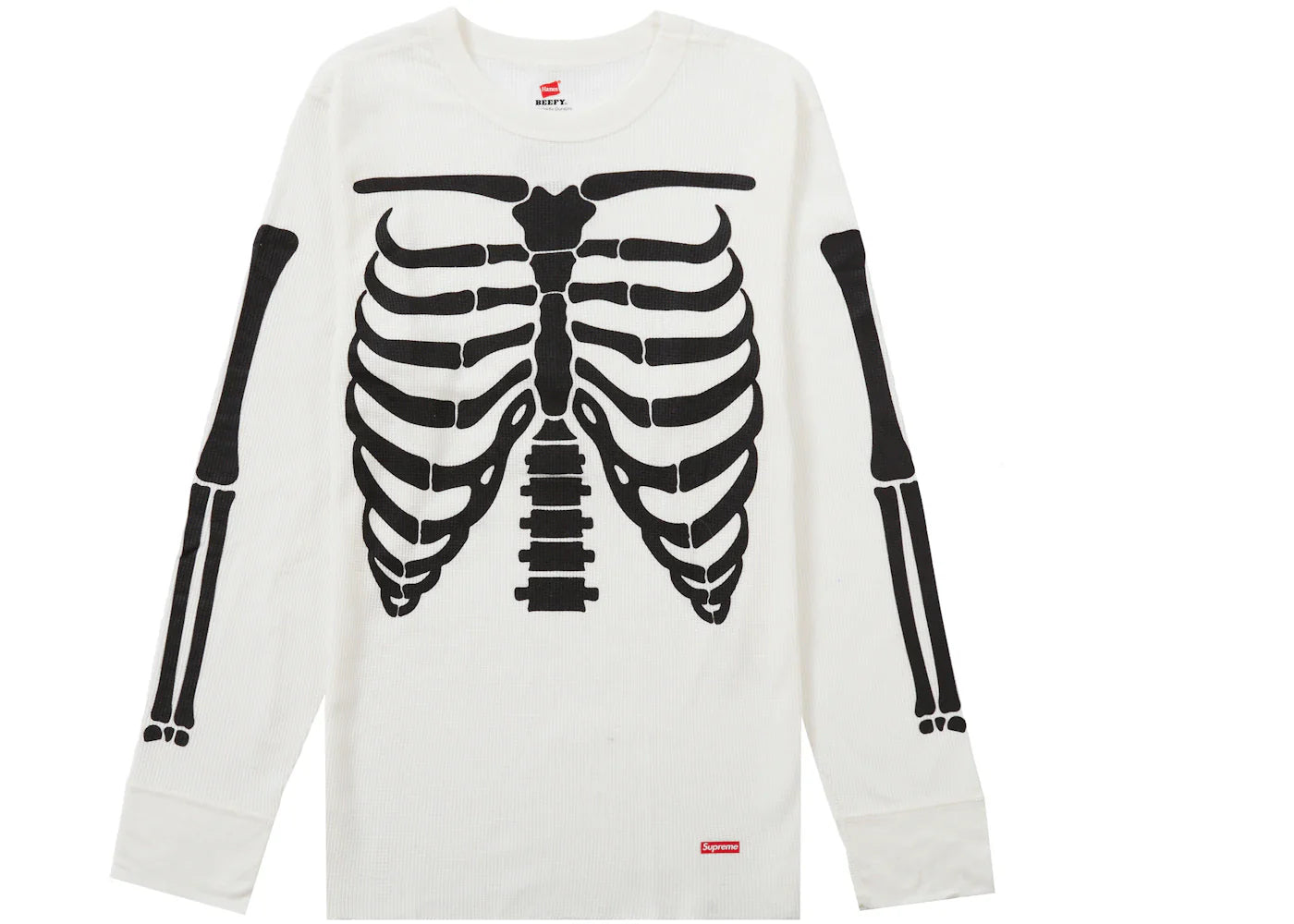 supreme hanes bones thermal crew (1 pack) natural