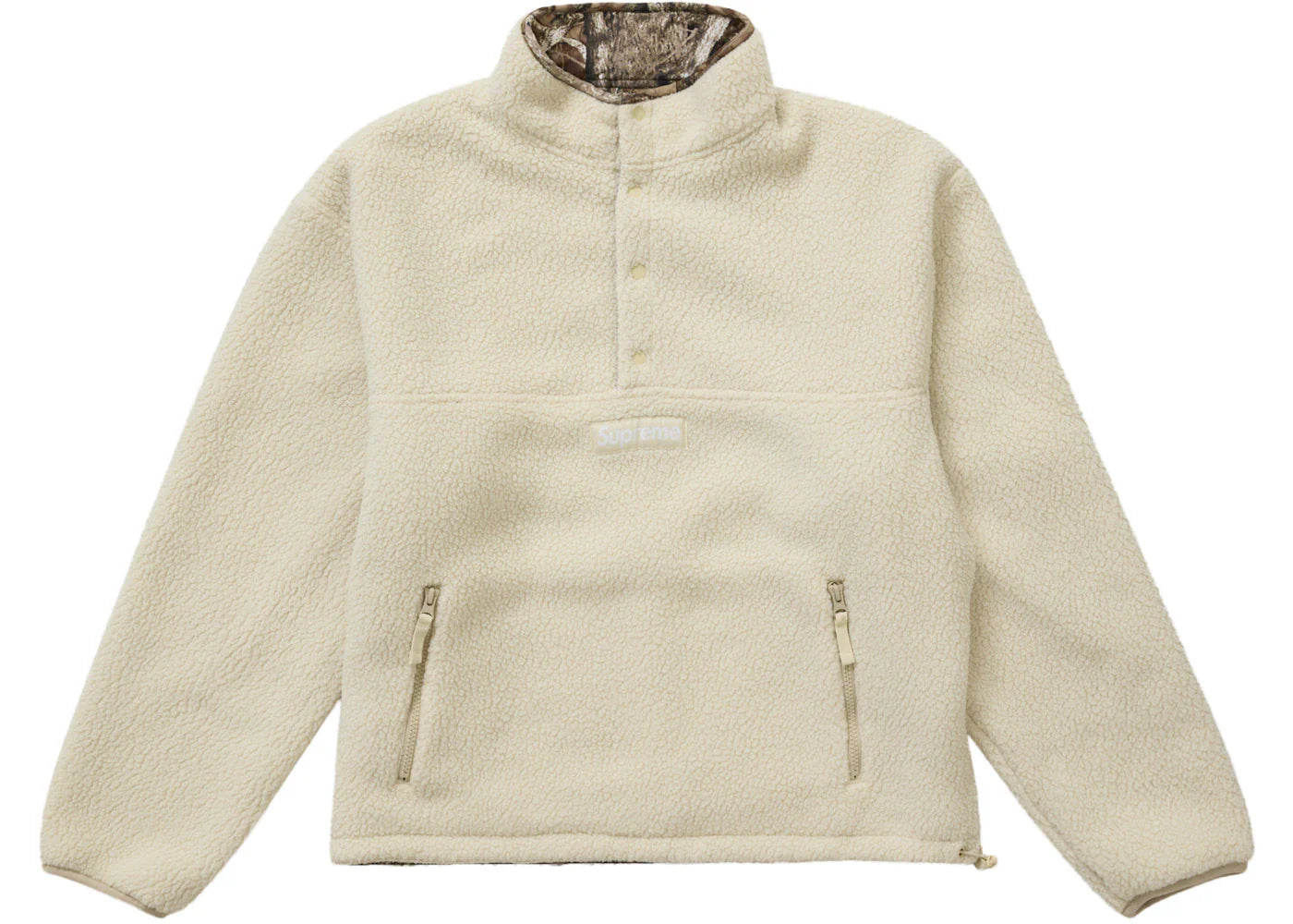supreme polartec shearling reversible pullover (fw24) truetimber htc fall camo