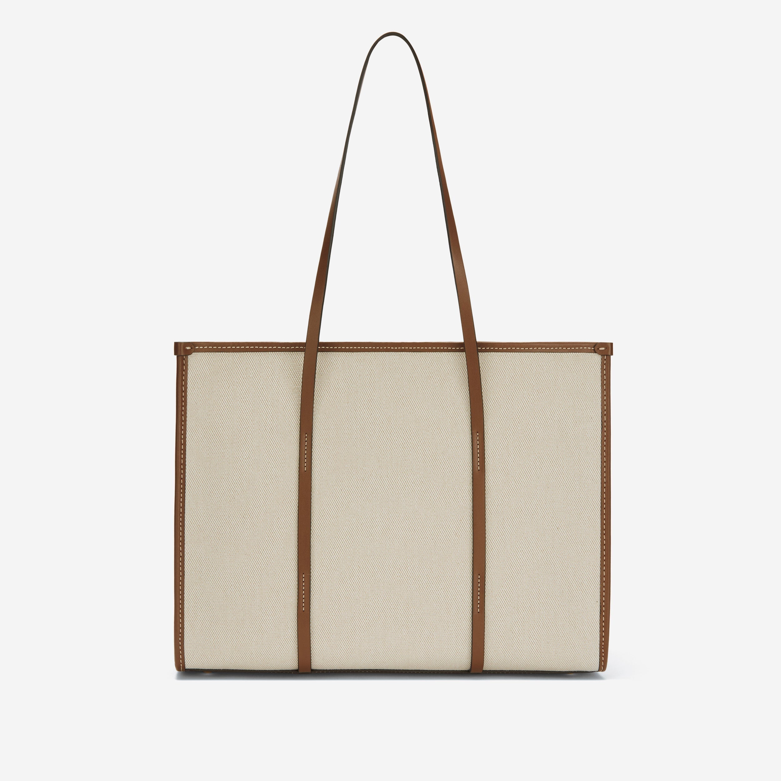 DeMellier The Capri salt & pepper canvas tan smooth