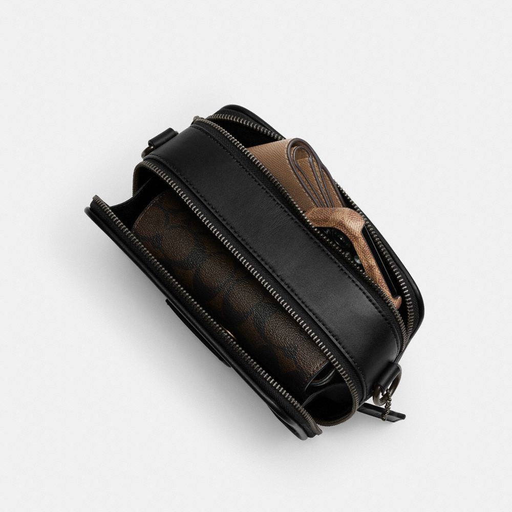 Coach Wyatt Crossbody Bag In Signature Canvas Gunmetal Charcoal Black