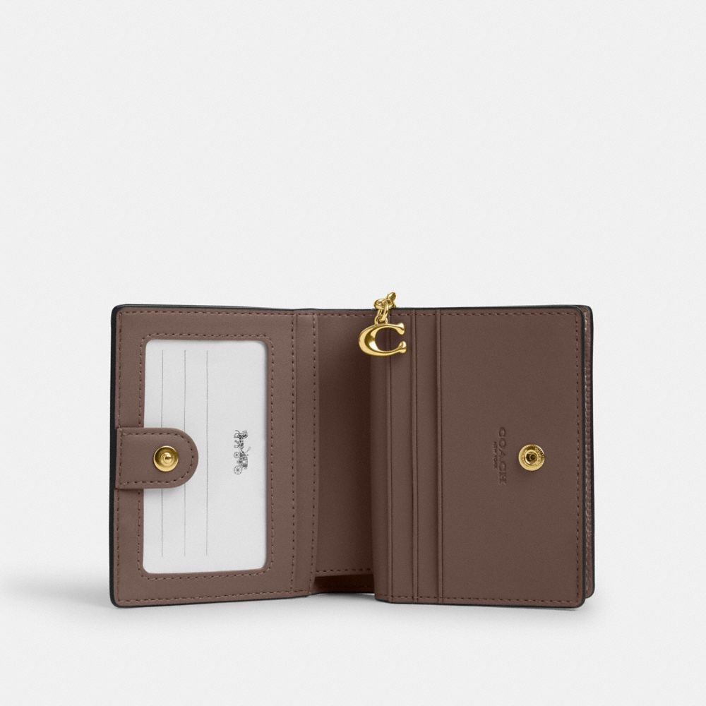 Coach Snap Wallet Gold Dark Stone