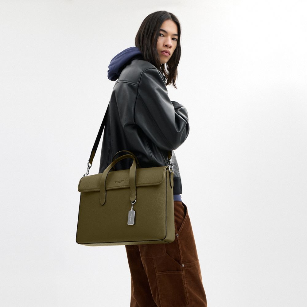 Coach Sullivan Portfolio Brief Silver Olive