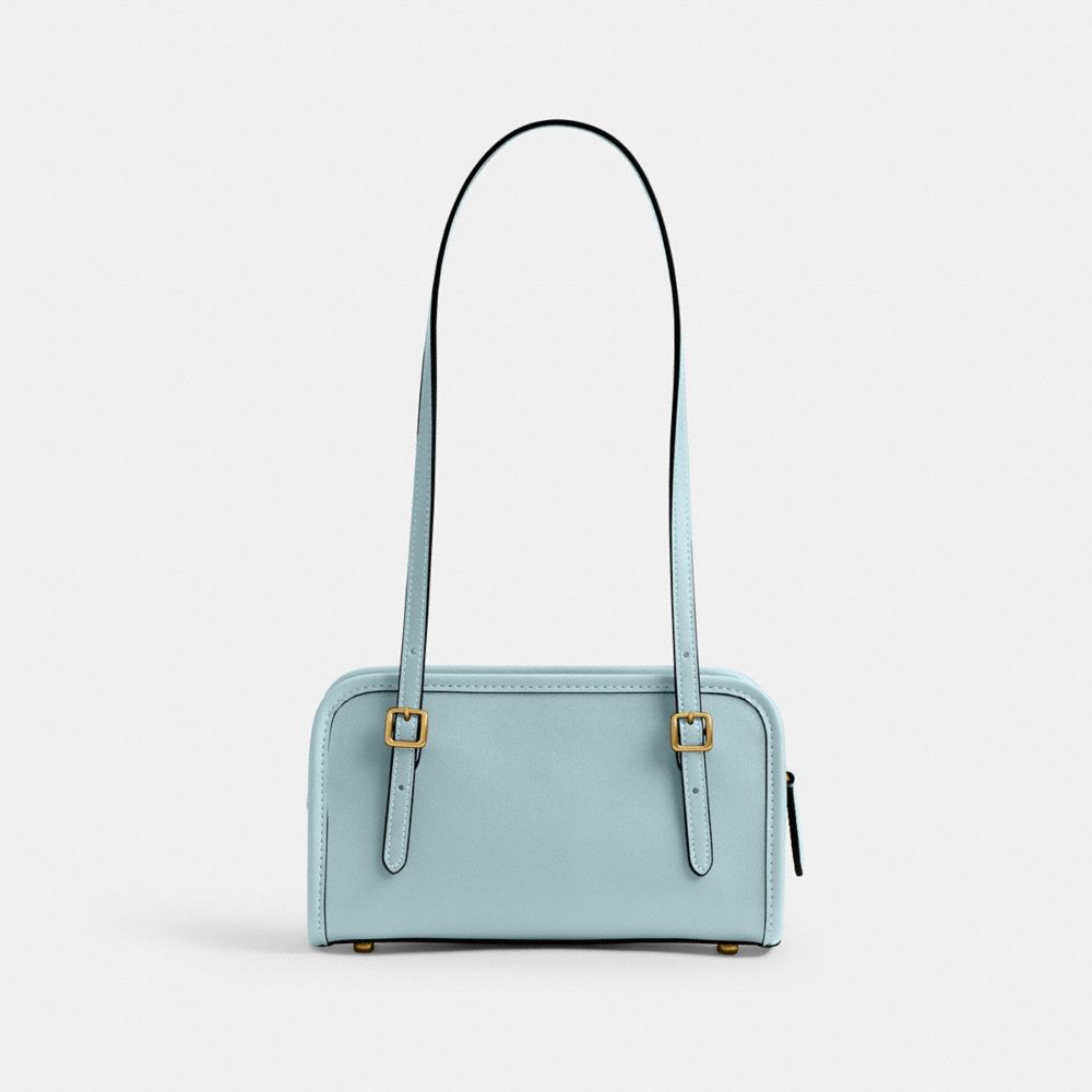 Coach Swing Zip Bag 20 Brass Light Blue