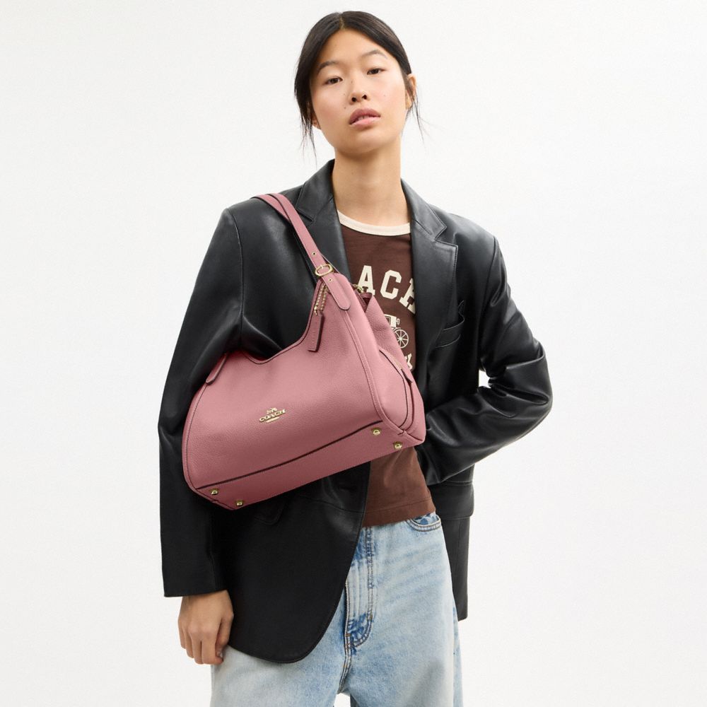 Coach Erin Shoulder Bag Gold Peony