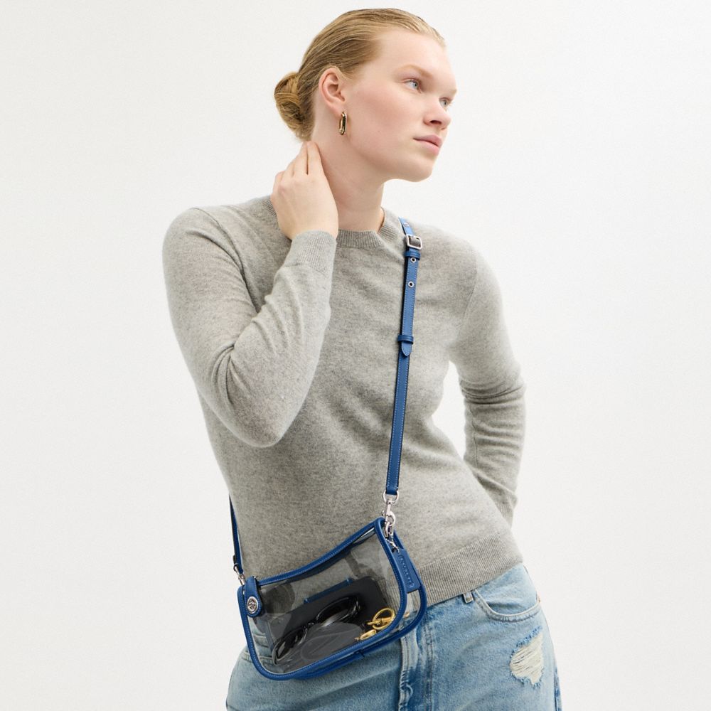 Coach Stadium Swinger Bag Silver True Blue
