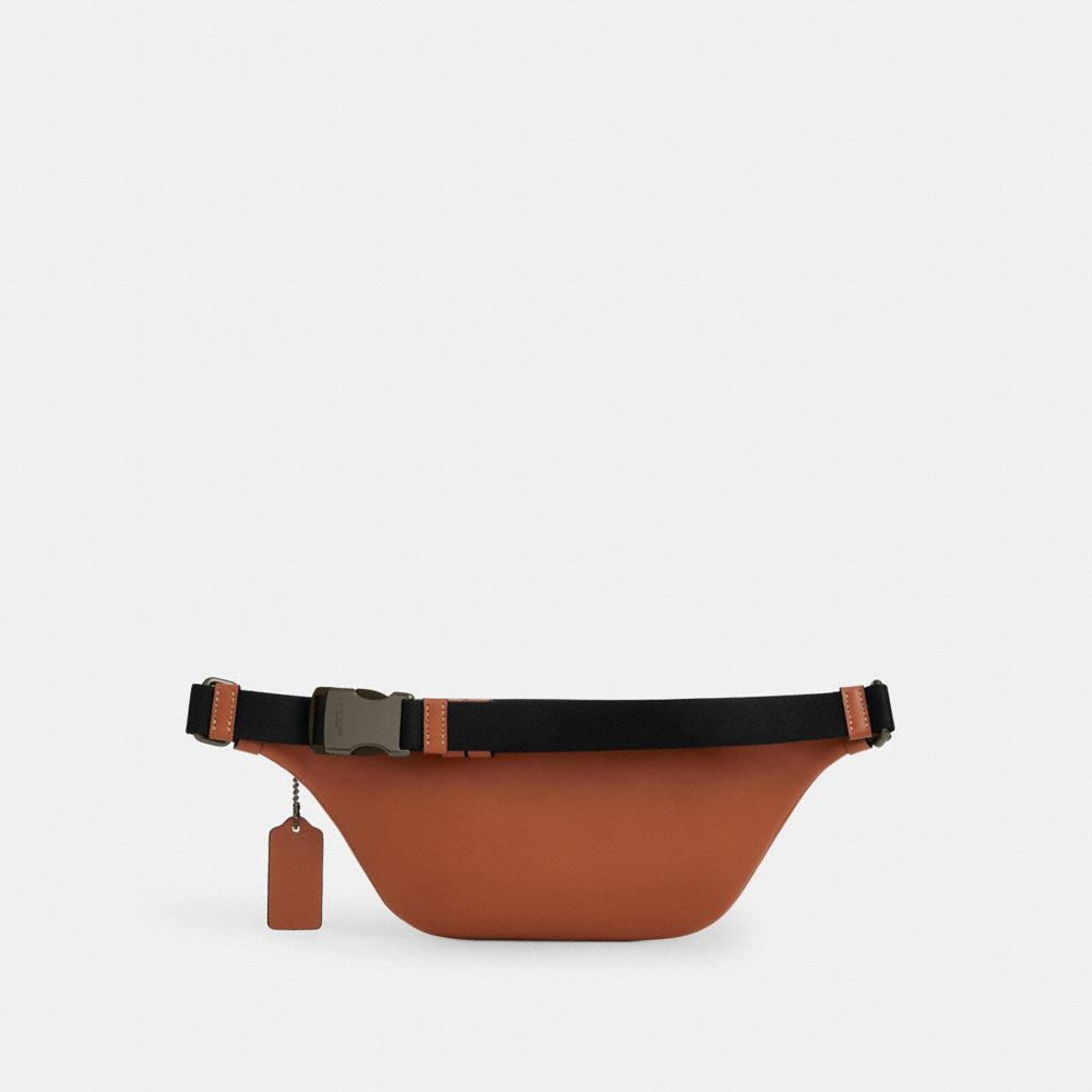 Coach Warren Mini Belt Bag Gunmetal Tan