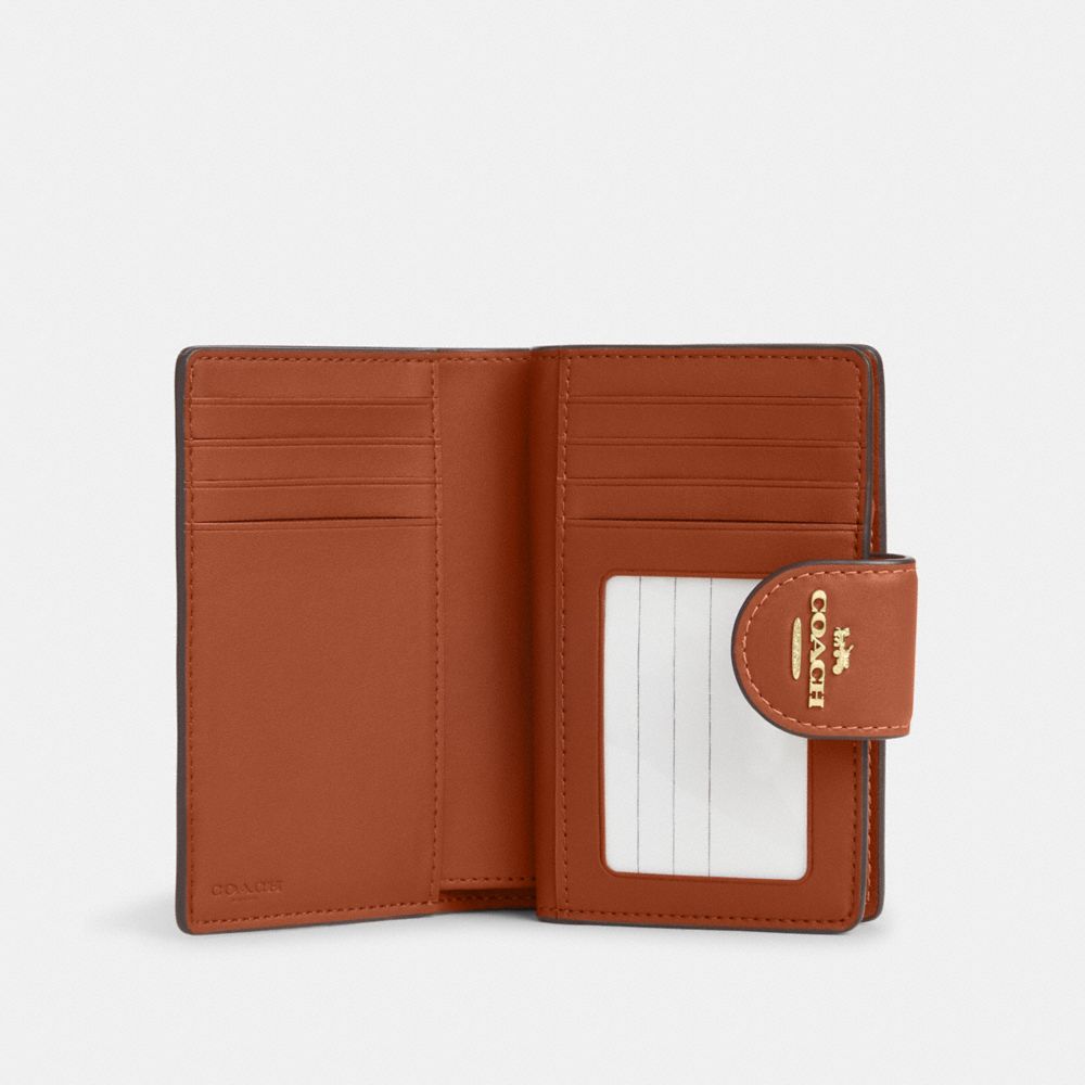 Coach Medium Corner Zip Wallet Gold Tan